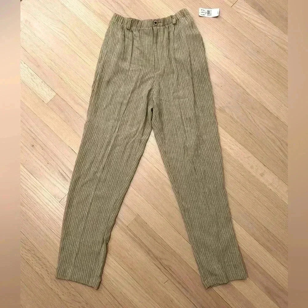 GAP women’s tapered straight leg striped rayon pull on pants NWT